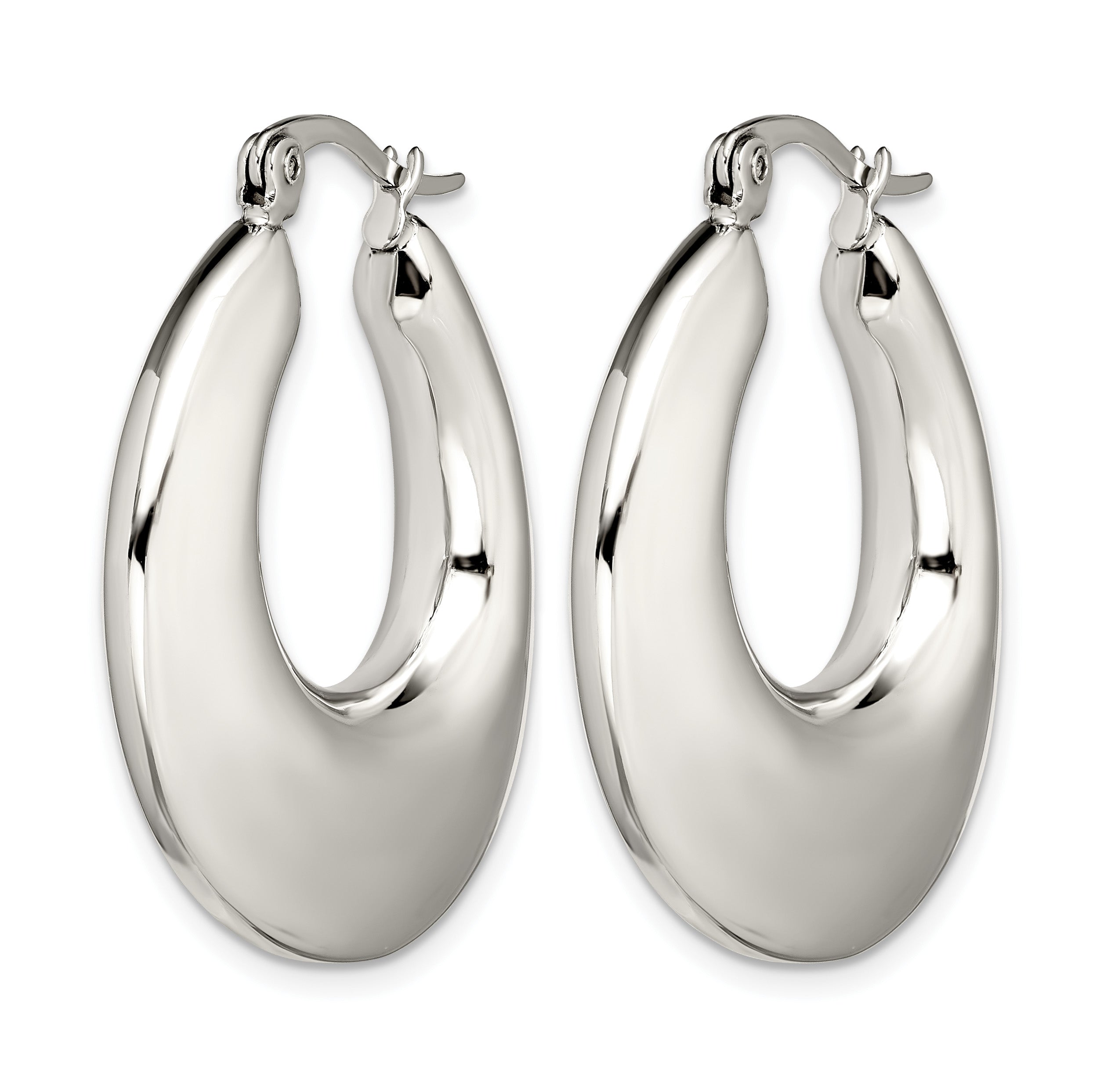 Stainless Steel Polished Teardrop Creole Hoop Earrings for Women