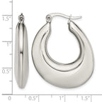 Stainless Steel Polished Teardrop Creole Hoop Earrings for Women