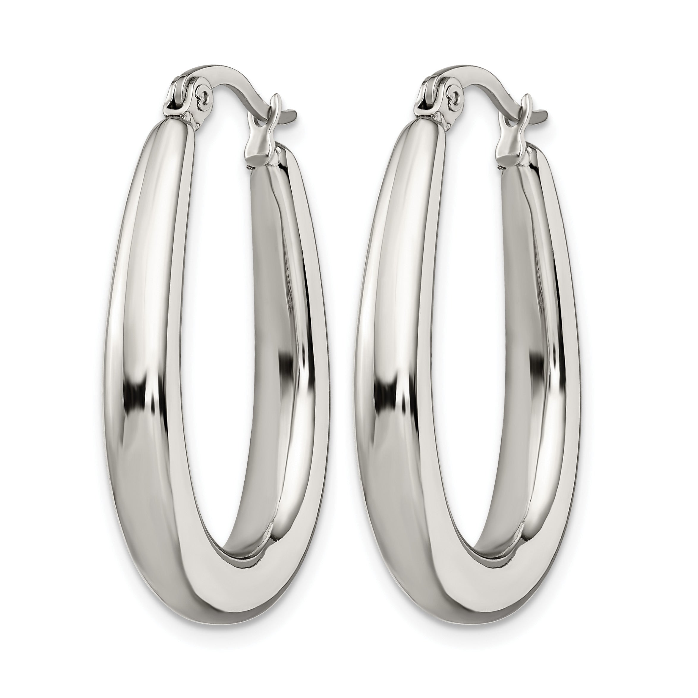 Stainless Steel Polished Teardrop Creole Hoop Earrings for Women Secondary image