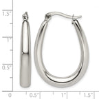Stainless Steel Polished Teardrop Creole Hoop Earrings for Women