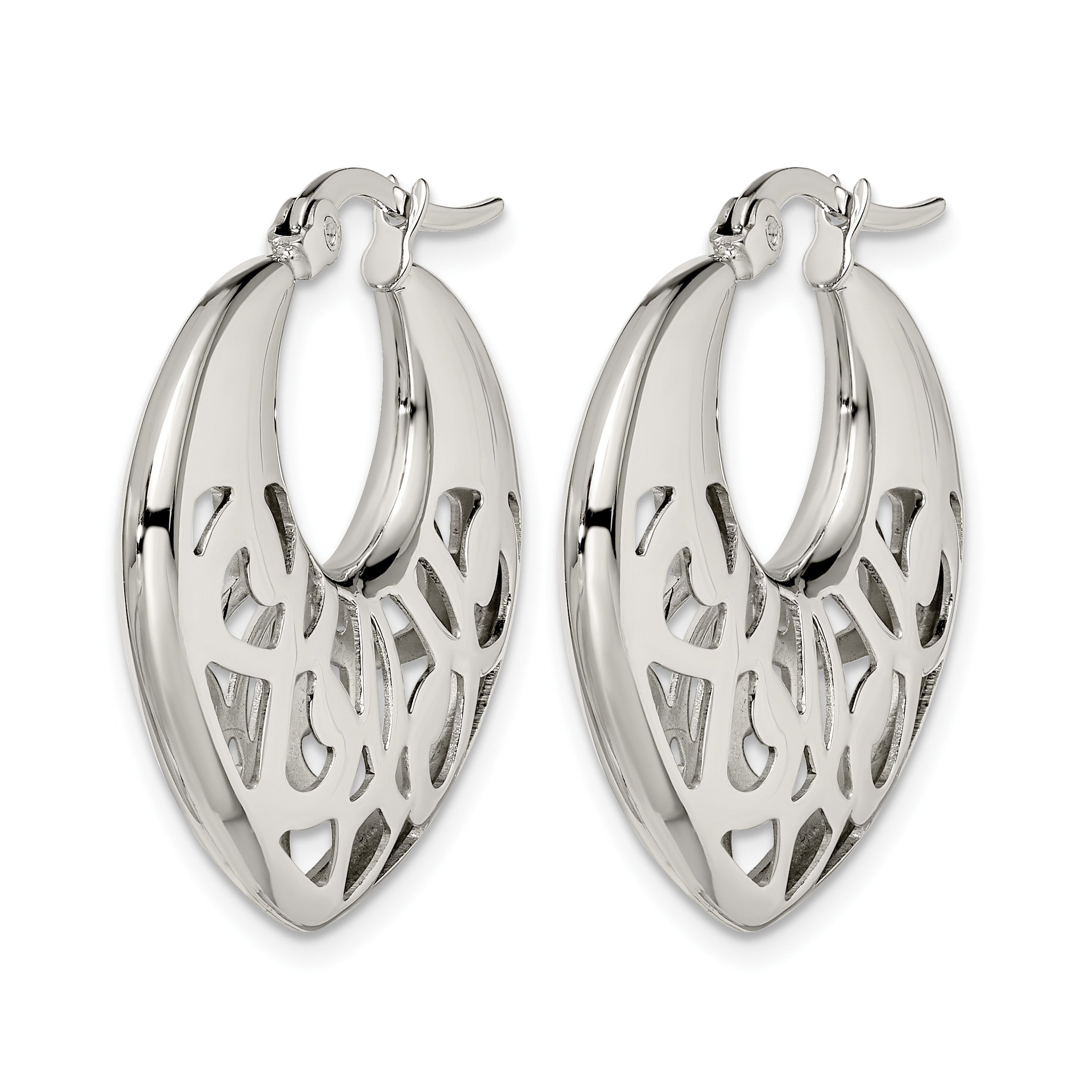 Stainless Steel Polished Creole Hoop Earrings for Women