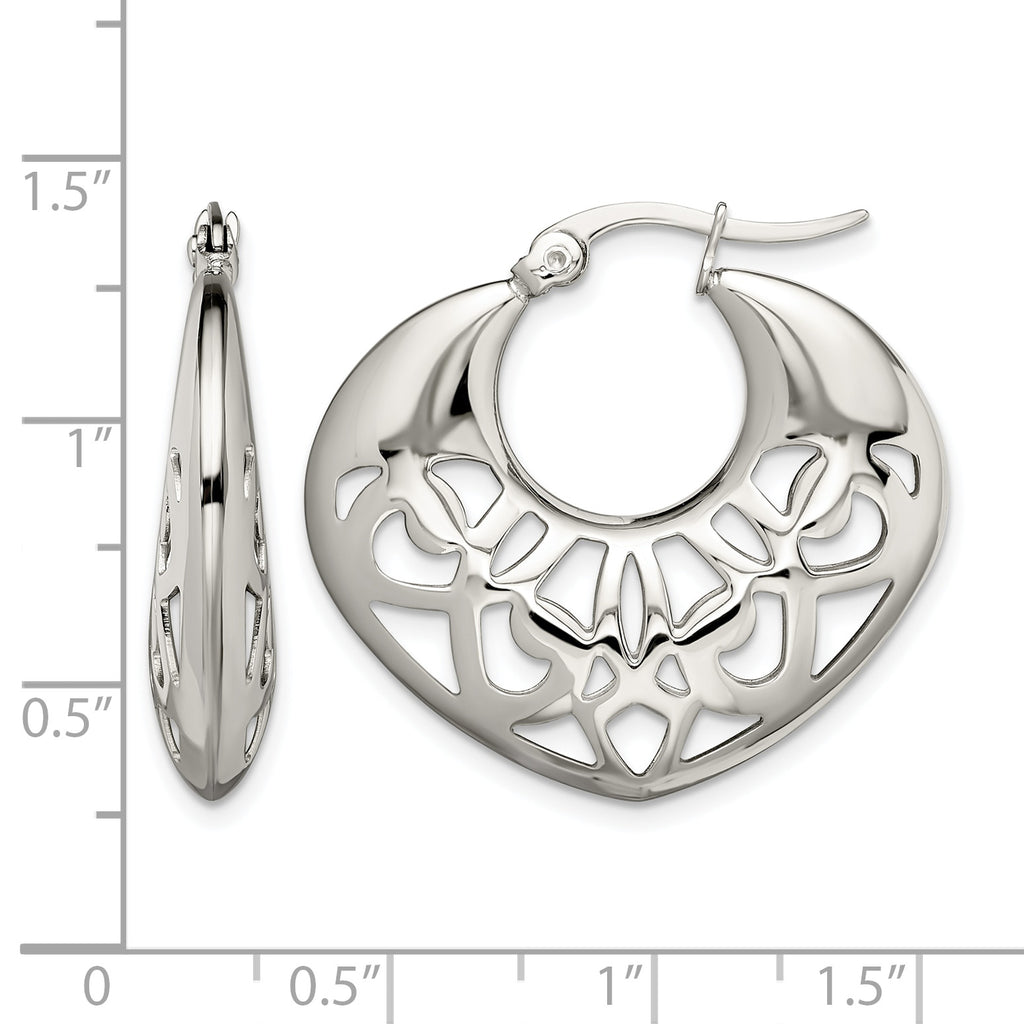 Stainless Steel Polished Creole Hoop Earrings for Women