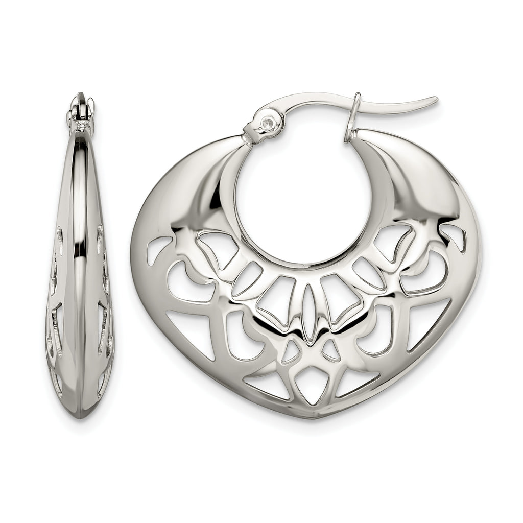 Stainless Steel Polished Creole Hoop Earrings for Women