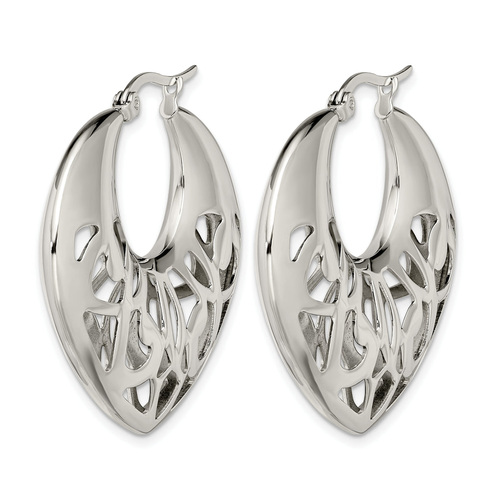 Stainless Steel Polished Creole Hoop Earrings for Women
