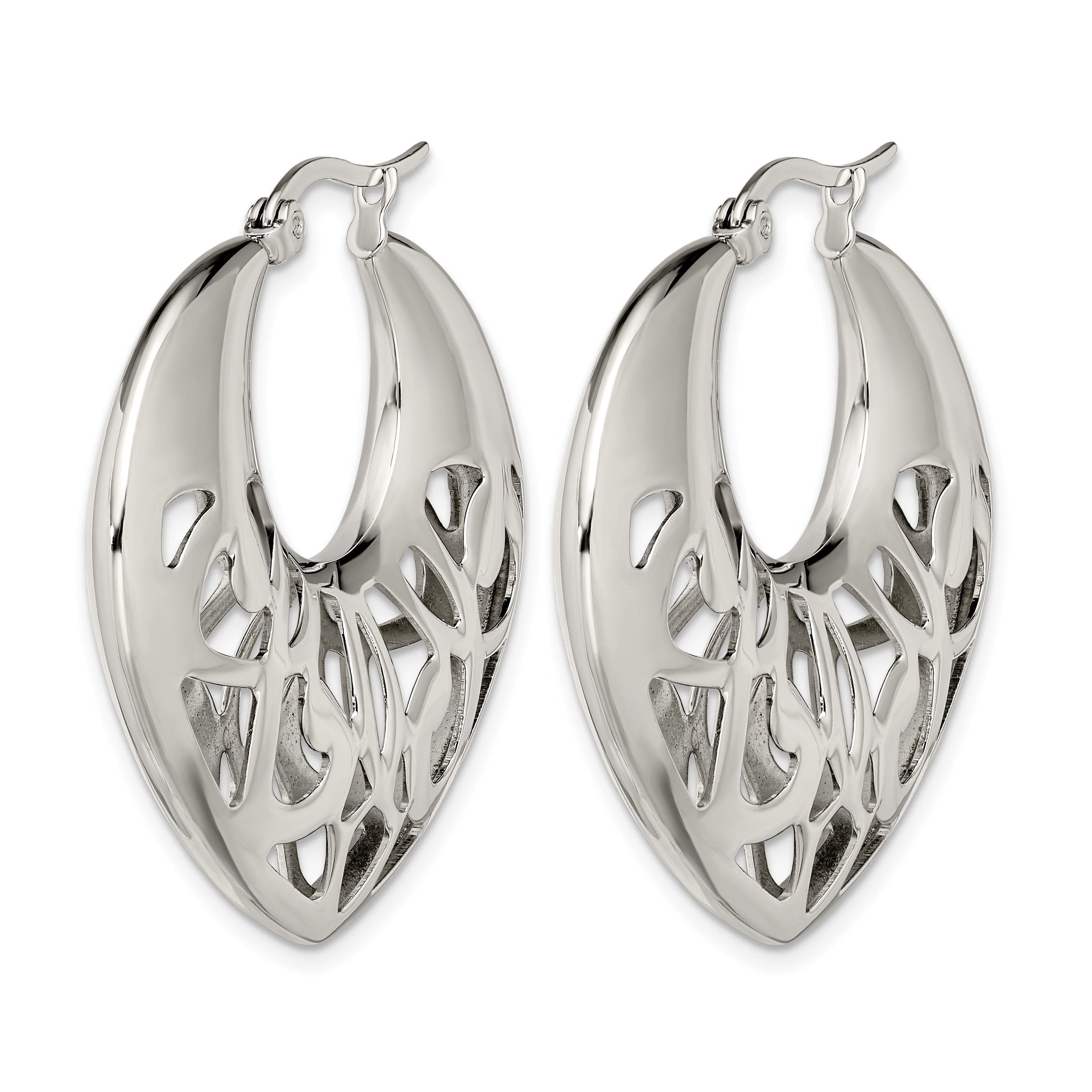 Stainless Steel Polished Creole Hoop Earrings for Women