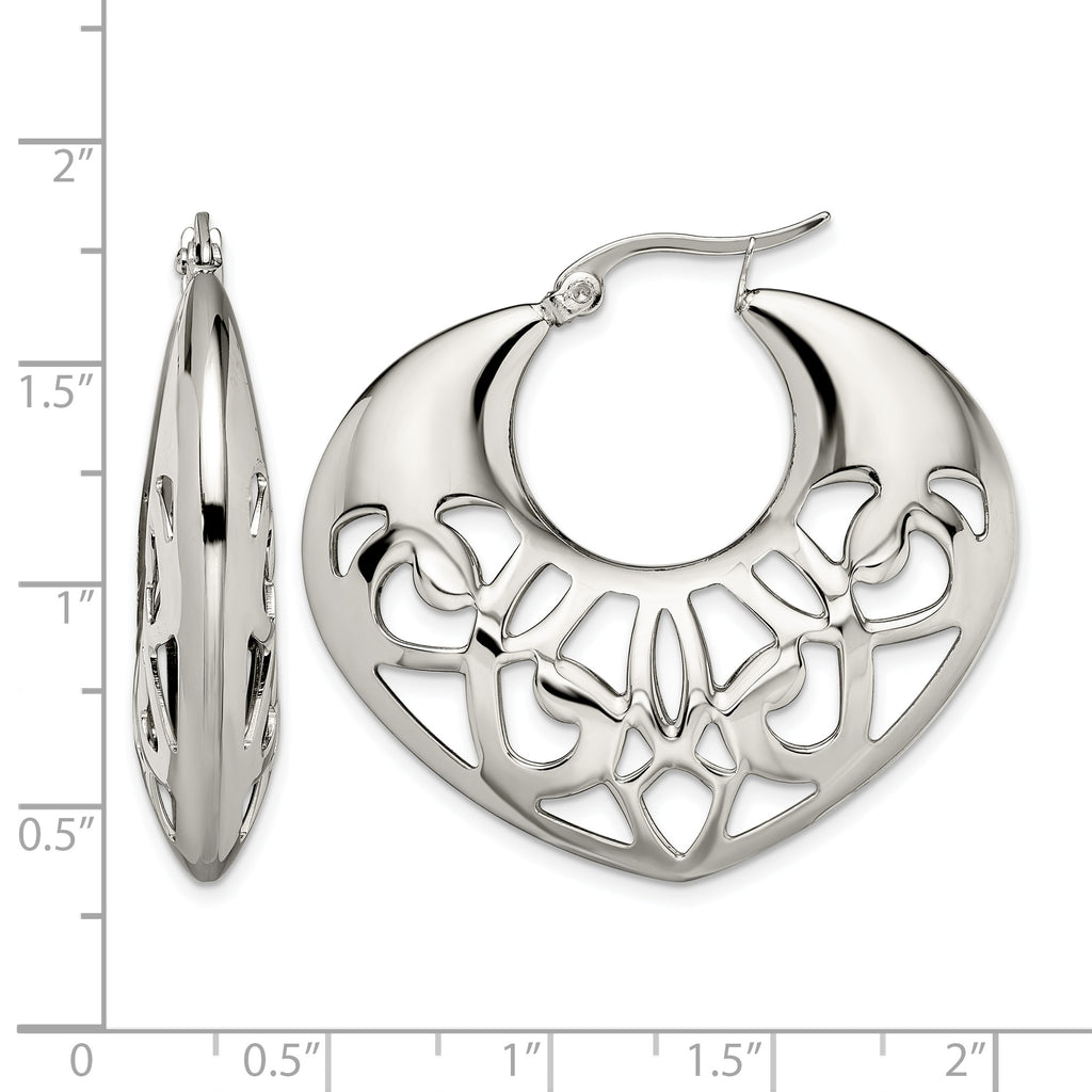 Stainless Steel Polished Creole Hoop Earrings for Women