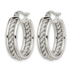 Stainless Steel Polished Twisted Hoop Earrings for Women