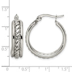 Stainless Steel Polished Twisted Hoop Earrings for Women