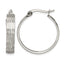 Stainless Steel Polished Textured Hoop Earrings for Women