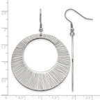 Stainless Steel Polished Textured Drop Dangle Earrings for Women