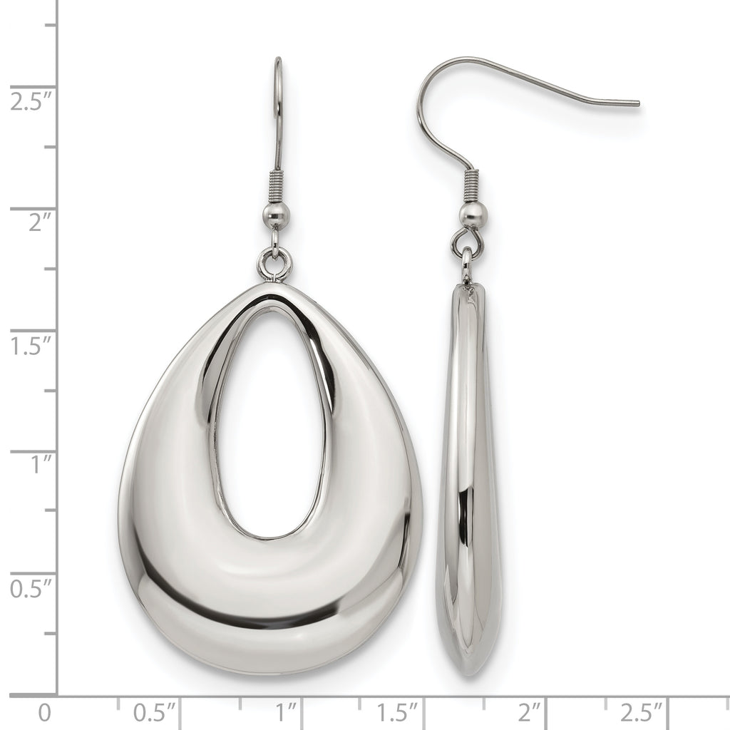 Stainless Steel Polished Teardrop Drop Dangle Earrings for Women
