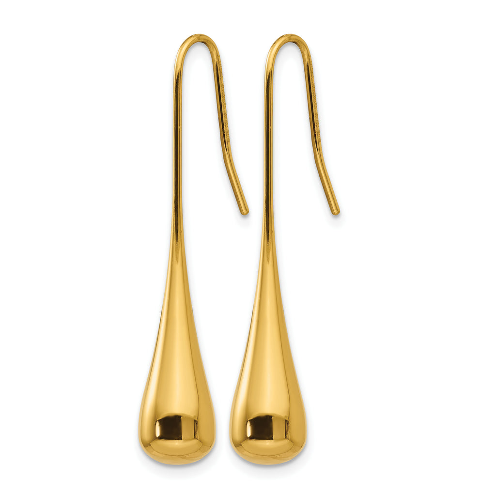 Stainless Steel Gold-Tone Polished Drop Dangle Earrings for Women
