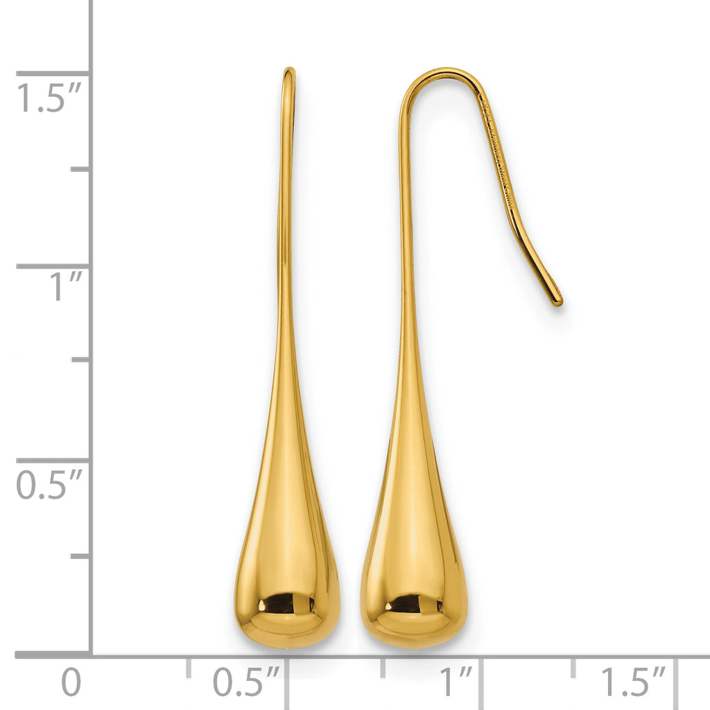 Stainless Steel Gold-Tone Polished Drop Dangle Earrings for Women