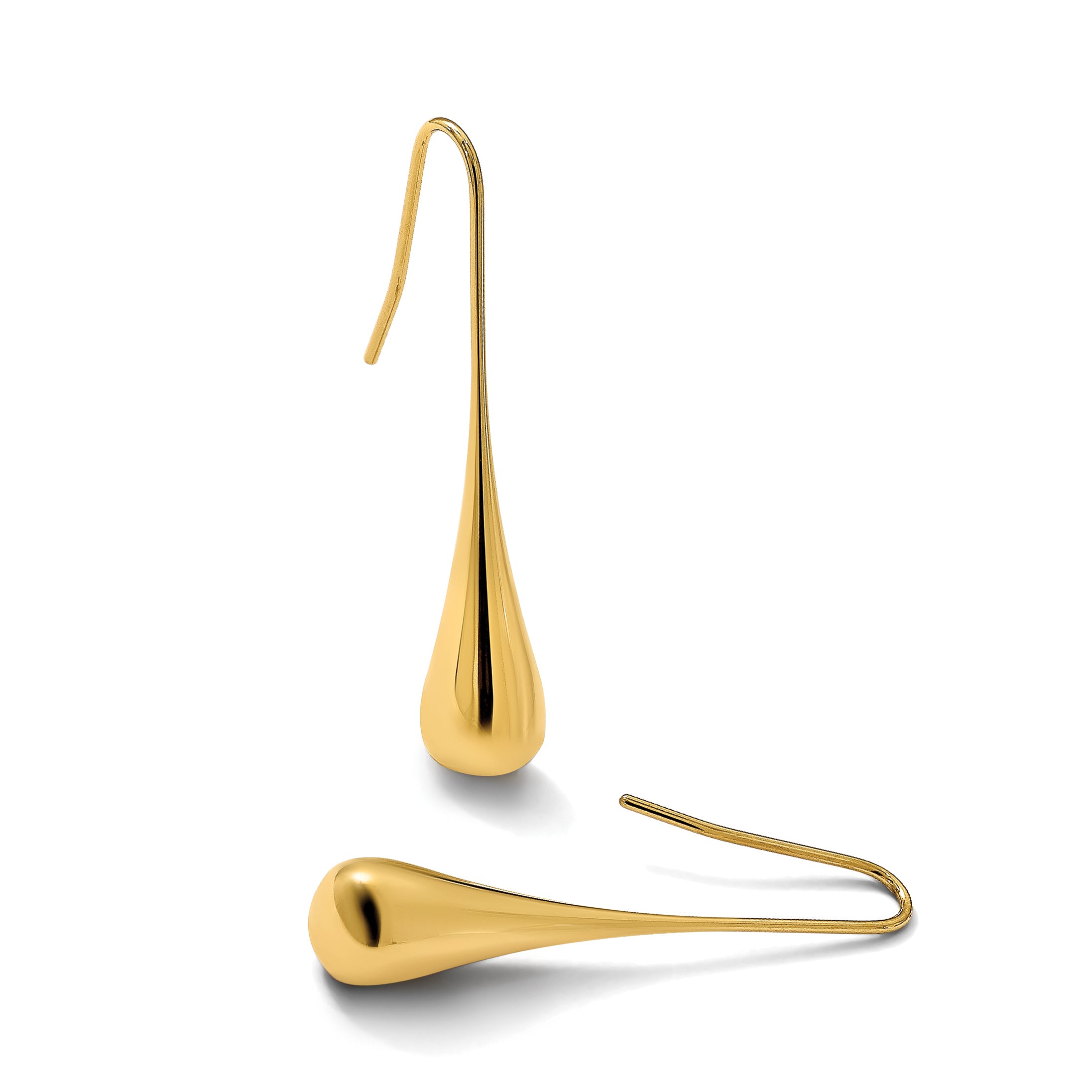 Stainless Steel Gold-Tone Polished Drop Dangle Earrings for Women