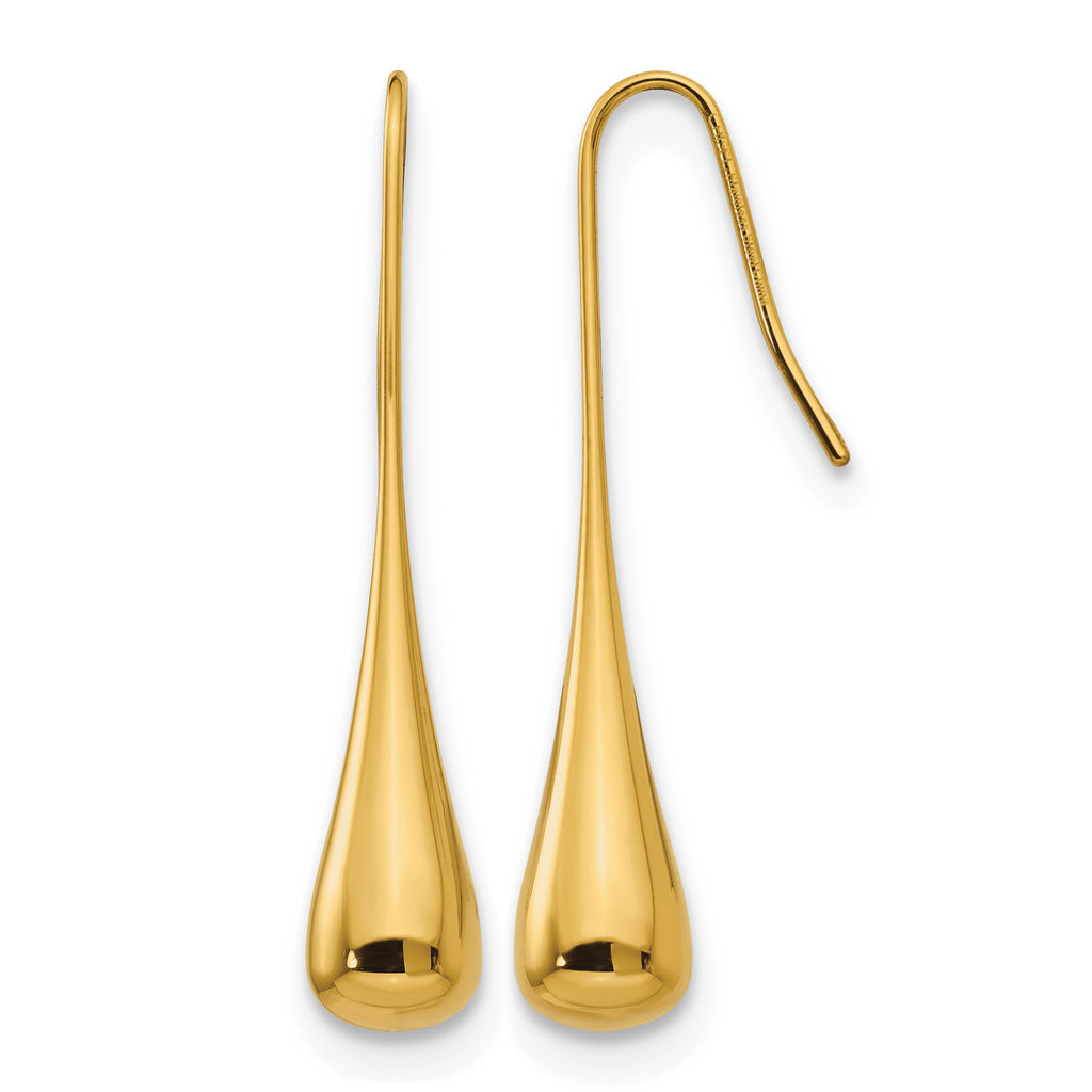 Stainless Steel Gold-Tone Polished Drop Dangle Earrings for Women
