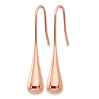 Stainless Steel Rose Gold-Tone Polished Drop Dangle Earrings for Women