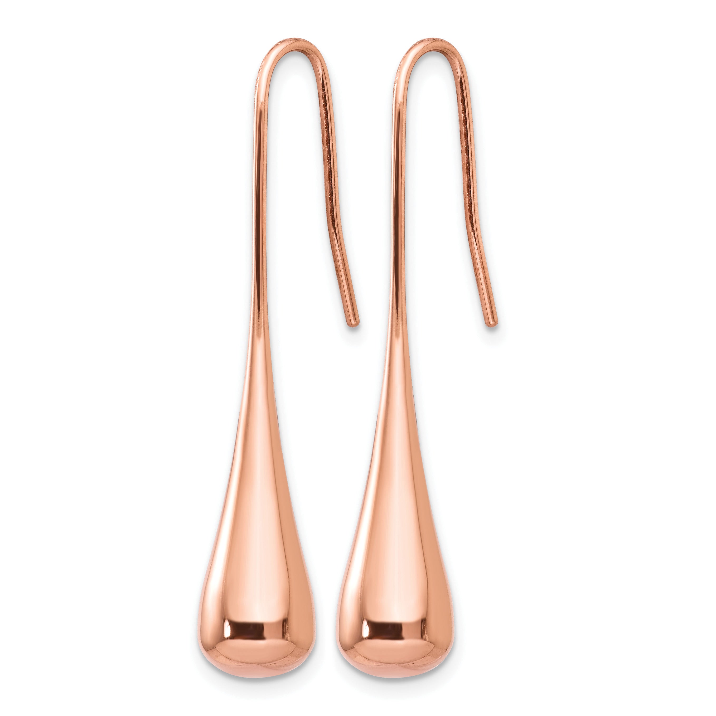 Stainless Steel Rose Gold-Tone Polished Drop Dangle Earrings for Women