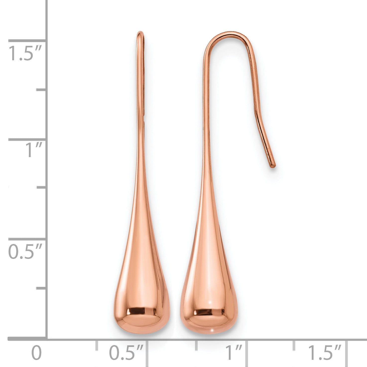 Stainless Steel Rose Gold-Tone Polished Drop Dangle Earrings for Women