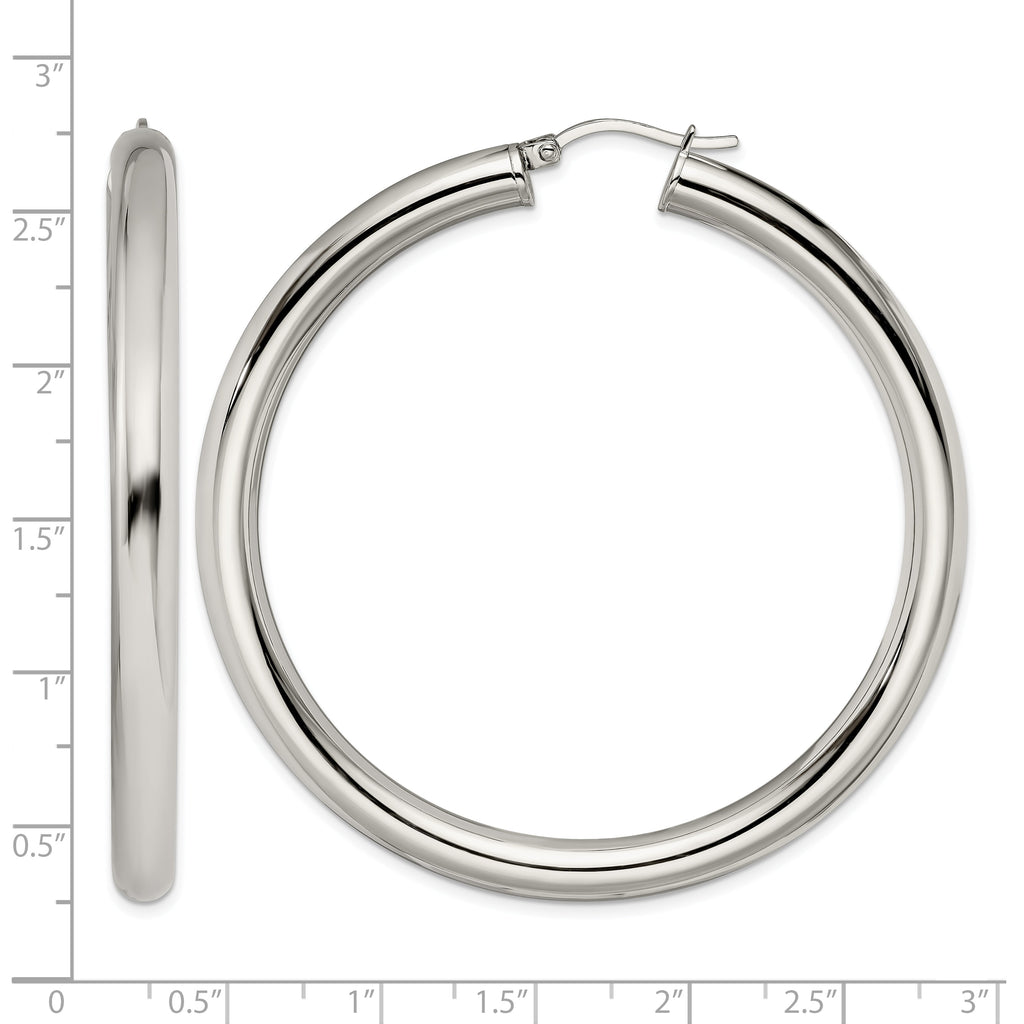 Stainless Steel Polished Hoop Earrings for Women
