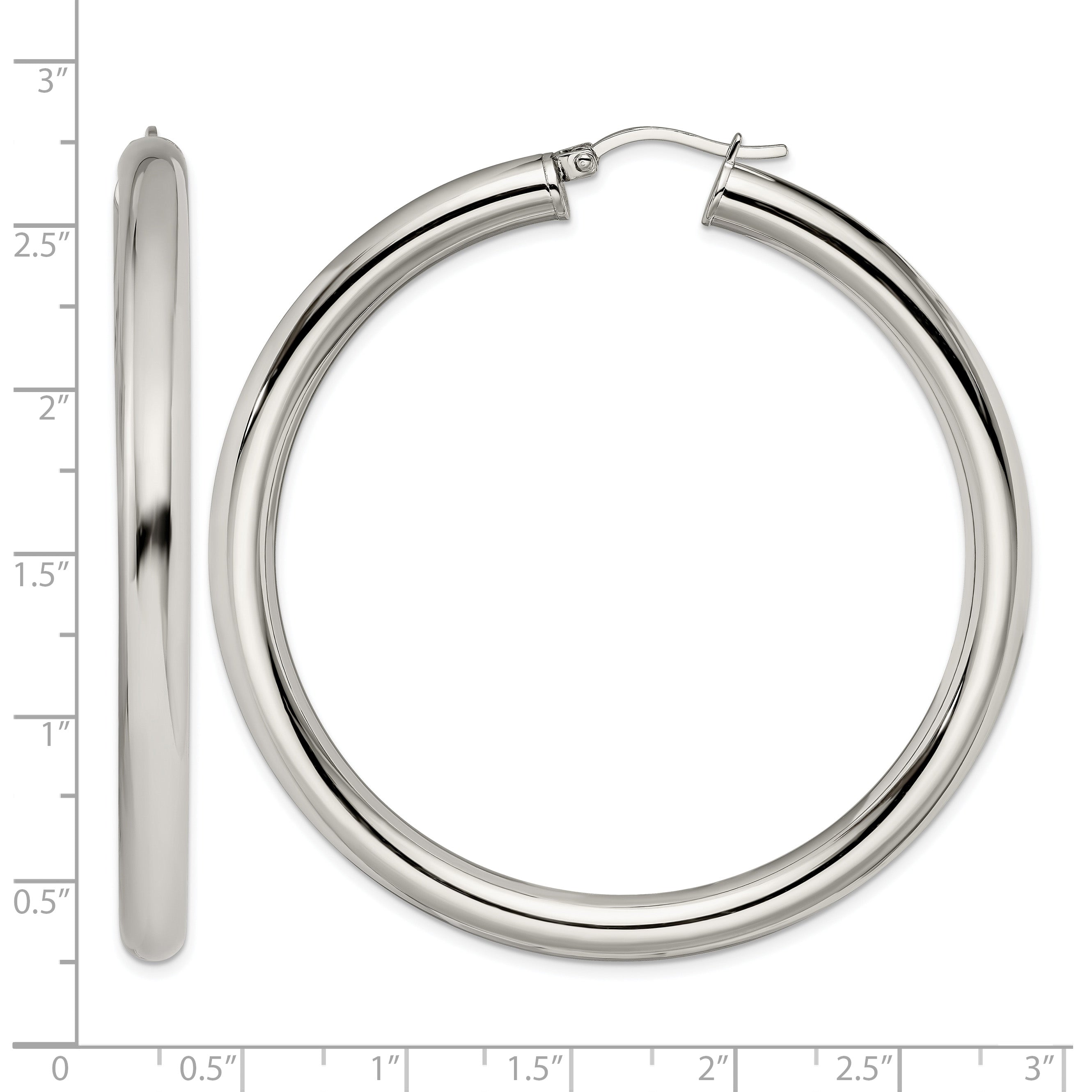 Stainless Steel Polished Hoop Earrings for Women