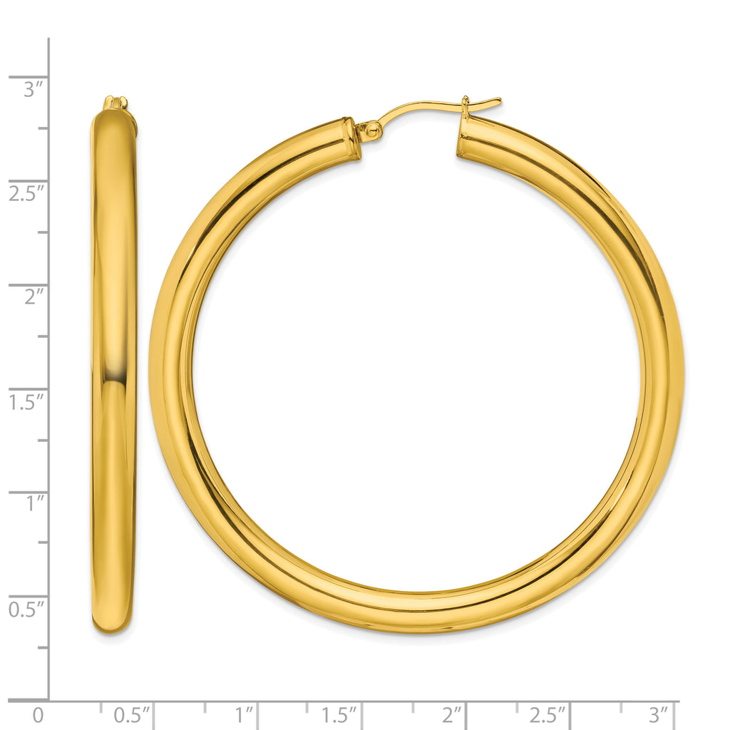 Stainless Steel Gold-Tone Polished Hoop Earrings for Women