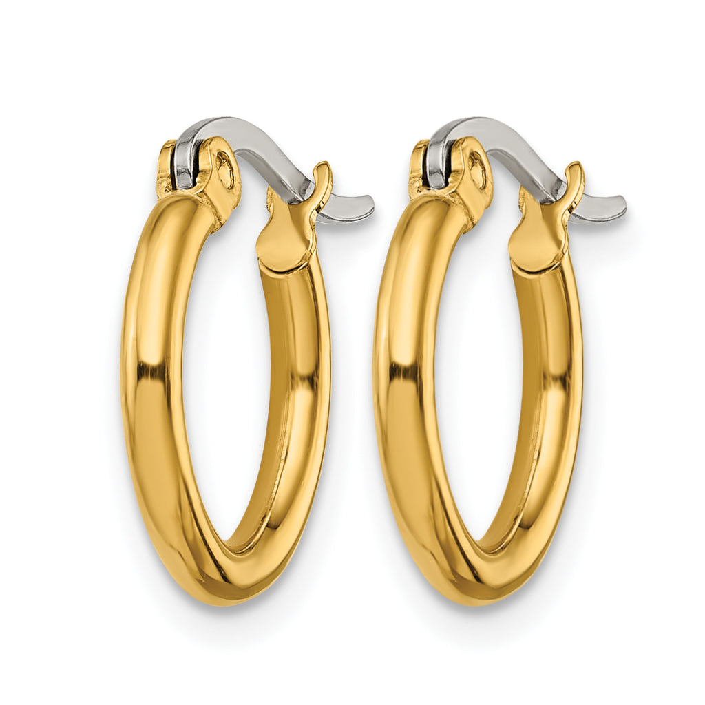 Stainless Steel Gold-Tone Polished Hoop Earrings for Women