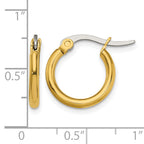 Stainless Steel Gold-Tone Polished Hoop Earrings for Women