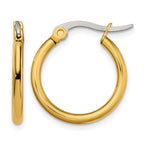 Stainless Steel Gold-Tone Polished Hoop Earrings for Women