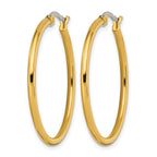 Stainless Steel Gold-Tone Polished Hoop Earrings for Women