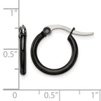 Stainless Steel Black Polished Hoop Earrings for Women