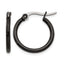 Stainless Steel Black Polished Hoop Earrings for Women
