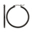 Stainless Steel Black Polished Hoop Earrings for Women
