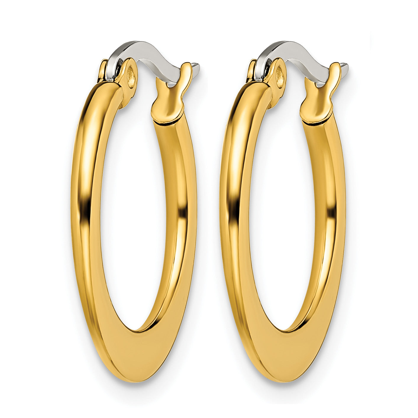 Stainless Steel Gold-Tone Polished Hoop Earrings for Women Secondary image