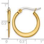 Stainless Steel Gold-Tone Polished Hoop Earrings for Women