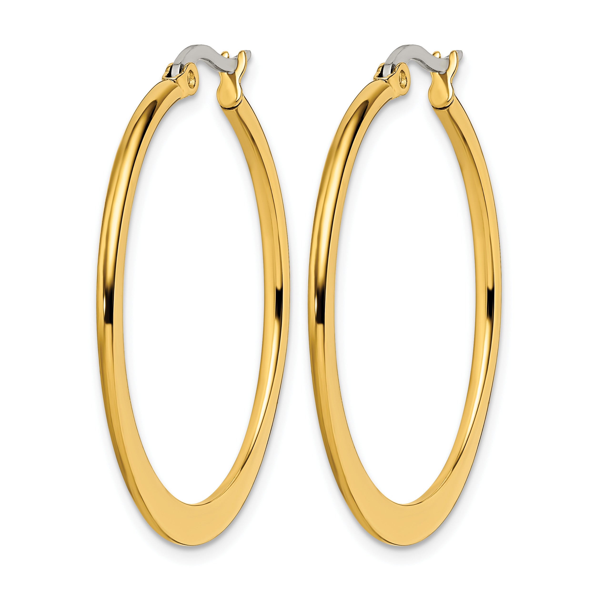 Stainless Steel Gold-Tone Polished Hoop Earrings for Women Secondary image