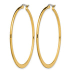 Stainless Steel Gold-Tone Polished Hoop Earrings for Women