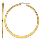 Stainless Steel Gold-Tone Polished Hoop Earrings for Women