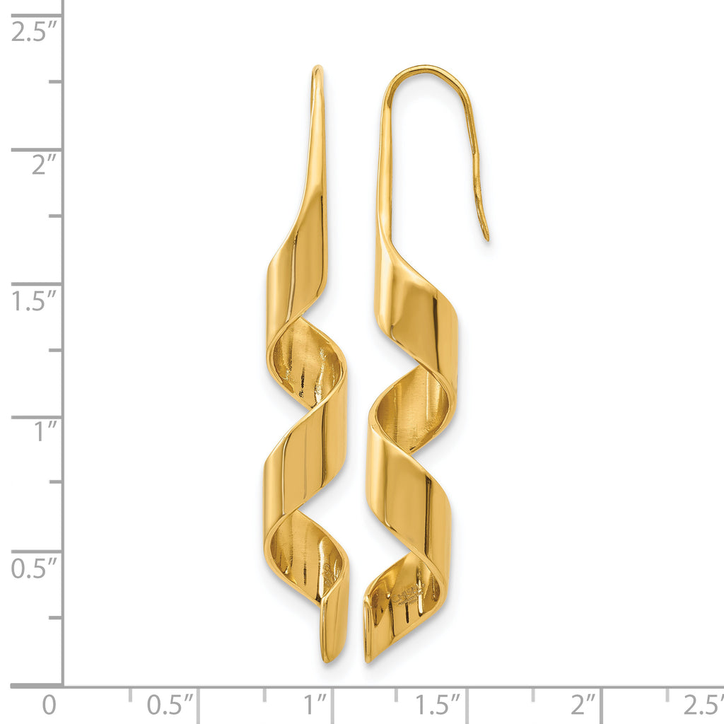 Stainless Steel Gold-Tone Polished Drop Dangle Earrings for Women