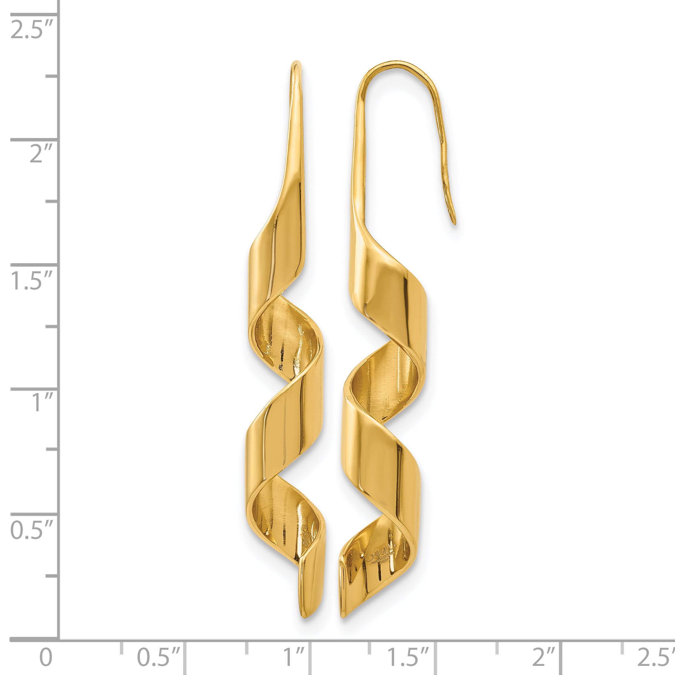 Stainless Steel Gold-Tone Polished Drop Dangle Earrings for Women