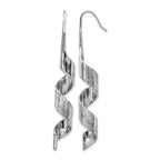 Stainless Steel Polished Textured Drop Dangle Earrings for Women