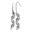Stainless Steel Polished Textured Drop Dangle Earrings for Women