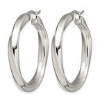 Stainless Steel Polished Twisted Hoop Earrings for Women