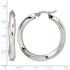 Stainless Steel Polished Twisted Hoop Earrings for Women