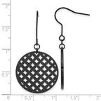 Stainless Steel Black Polished Drop Dangle Earrings for Women