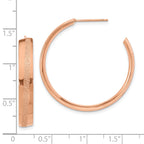 Stainless Steel Rose Gold-Tone Polished Round C-Hoop Earrings for Women