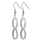 Stainless Steel Polished & Brushed Infinity Drop Dangle Earrings for Women