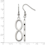 Stainless Steel Polished & Brushed Infinity Drop Dangle Earrings for Women