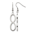 Stainless Steel Polished & Brushed Infinity Drop Dangle Earrings for Women