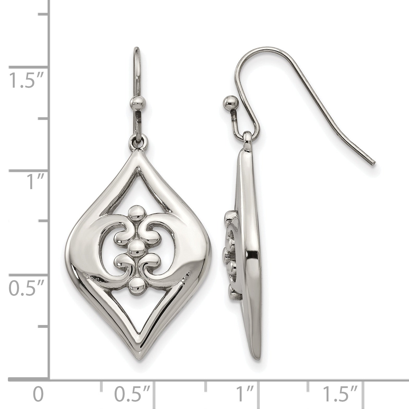 Stainless Steel Polished Drop Dangle Earrings for Women