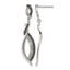 Stainless Steel Polished & Antiqued Black Cubic Zirconia Drop Dangle Earrings for Women
